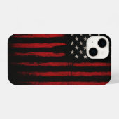 Rote und schwarze amerikanische Flagge iPhone Hülle (Rückseite (Horizontal))