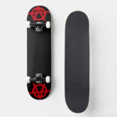 Rote und schwarze Anarchie Originalkunst Skateboard (Vorderseite)