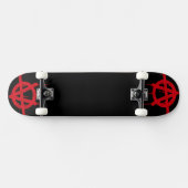 Rote und schwarze Anarchie Originalkunst Skateboard (Horizontal)