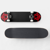 Rote und schwarze Anarchie Originalkunst Skateboard (Horizontal)