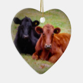 Rote und schwarze Angus-Anteil-Liebe und Keramikornament (Rechts)