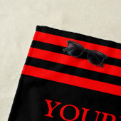 Rote und schwarze Ankerseile Personalisiert Strandtuch (Beispiel)