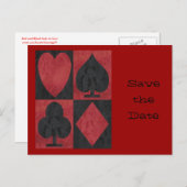 Rote und schwarze Anzüge in der Spitze, Ankündigungspostkarte (Vorne/Hinten)