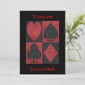 Rote und schwarze Anzüge in der Spitze, Einladung (Stehend Vorderseite)