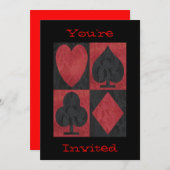 Rote und schwarze Anzüge in der Spitze, Einladung (Vorne/Hinten)