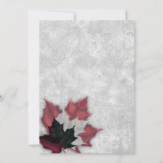 Rote und schwarze Blätter Goth Wedding Einladung (Vorderseite)