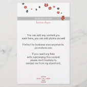 Rote und schwarze Blume auf Weiß Elegant Flyer (Vorne)