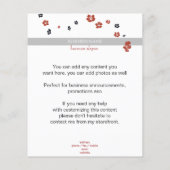 Rote und schwarze Blume auf Weiß Elegant Flyer (Hinten)