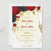 Rote und schwarze Blume Goldhochzeit Einladung (Vorderseite)