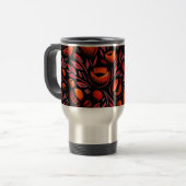 rote und schwarze Blume Reisebecher (Vorderseite Links)