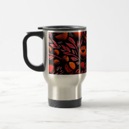 rote und schwarze Blume Reisebecher