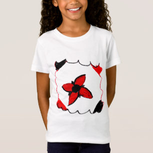Rote und Schwarze Blume Sketch - Kunst von Kindern T-Shirt