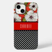 Rote und schwarze Blume Telefongehäuse Case-Mate iPhone Hülle (Rückseite)