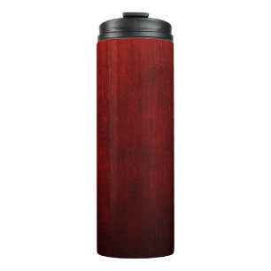 Rote und schwarze Blumentextilien Thermosbecher