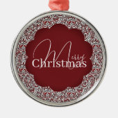 Rote und schwarze Blumenverzierungen Ornament Aus Metall (Vorne)