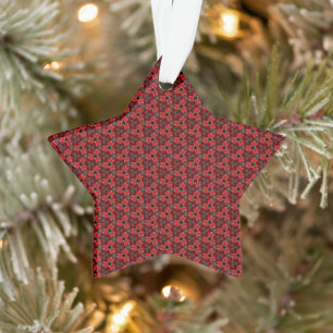 Rote und schwarze Blütenschmuck Ornament