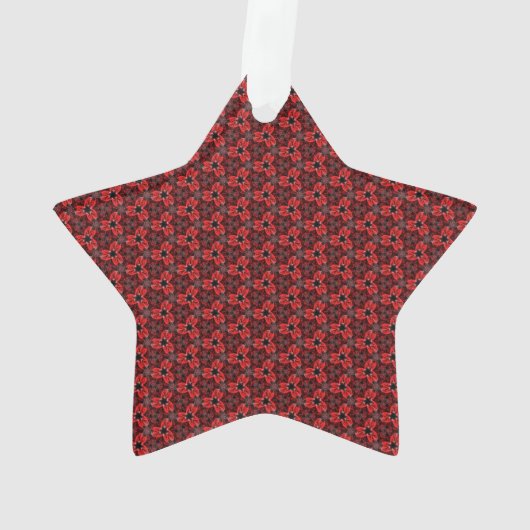 Rote und schwarze Blütenschmuck Ornament (Rückseite)
