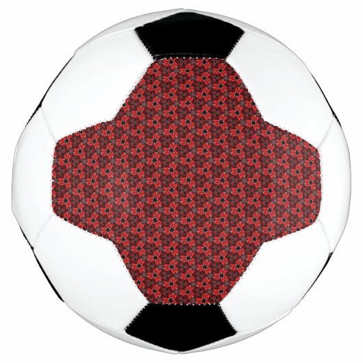 Rote und Schwarze Blütenshow - Fußballball Fußball (Vorderseite)