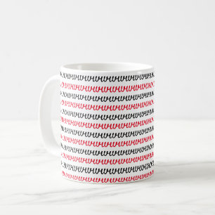 Rote und schwarze Buchstaben Kaffeetasse