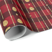 Rote und schwarze Büffel kariert Geschenkpapier (Rolleneckpunkt)
