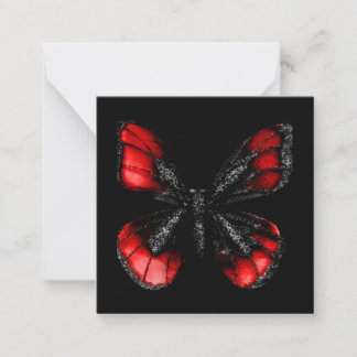 Rote und schwarze Butterfly Mitteilungskarte