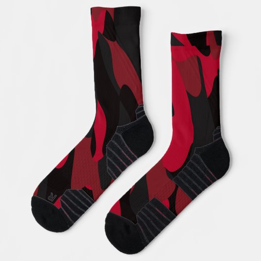 rote und schwarze Camouflage Socken (Links)