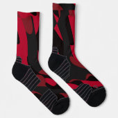 rote und schwarze Camouflage Socken (Rechts)