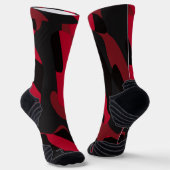 rote und schwarze Camouflage Socken (Gewinkelt)