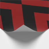 Rote und schwarze Chevronen Geschenkpapier (Ecke)