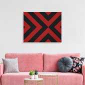 Rote und schwarze Chevronen Leinwanddruck (Insitu (Wohnzimmer))
