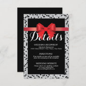 Rote und schwarze Details RSVP Karte (Vorne/Hinten)