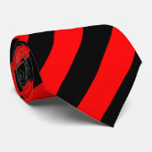 Rote und schwarze diagonale Streifen Krawatte (Gerollt)