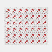 Rote und schwarze Doodle-Herzen Liebe  Fleecedecke (Vorderseite (Horizontal))