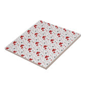 Rote und schwarze Doodle-Herzen Liebe Fliese (Seite)