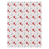 Rote und schwarze Doodle-Herzen Liebe  Tischdecke (Vorderseite)