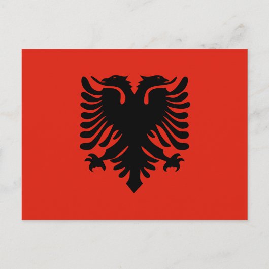 Rote und schwarze Doppelkopfseeflagge Albaniens Postkarte (Vorderseite)