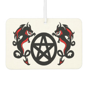 Rote und schwarze Drachen und Pentagramm Autolufterfrischer