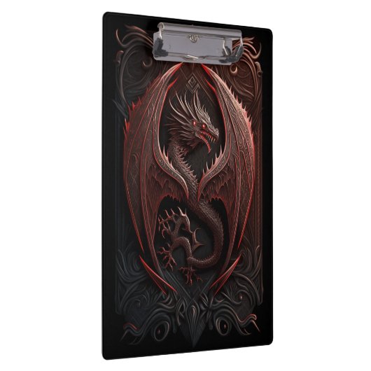 Rote und schwarze Drachen-Zwischenablage Klemmbrett (Rechts)
