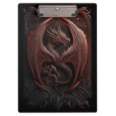 Rote und schwarze Drachen-Zwischenablage Klemmbrett (Vorderseite)
