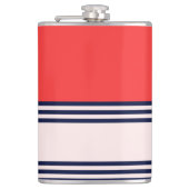 Rote und schwarze, einheitliche Streifen Flachmann (Vorderseite)