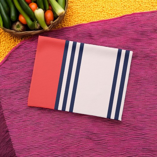 Rote und schwarze, einheitliche Streifen Geschirrtuch