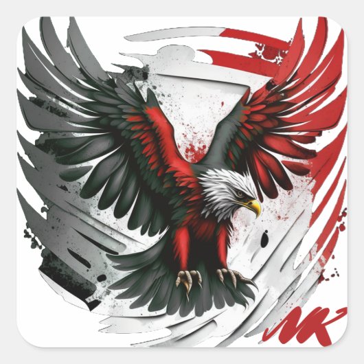 rote und schwarze Etiketten Quadratischer Aufkleber (Vorderseite)