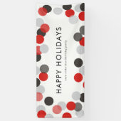 Rote und schwarze festliche Confetti Dots Happy Ho Banner (Vertikal)