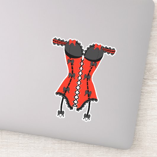 Rote und schwarze Fingerie Aufkleber (Detail)