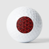 Rote und Schwarze Flora Golf Balls Golfball (Vorderseite)
