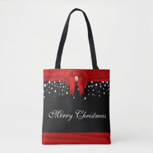 Rote und schwarze frohe Weihnachten Tasche