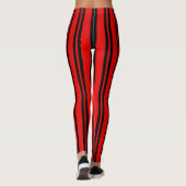 Rote und schwarze gestreifte Leggings (Rückseite)