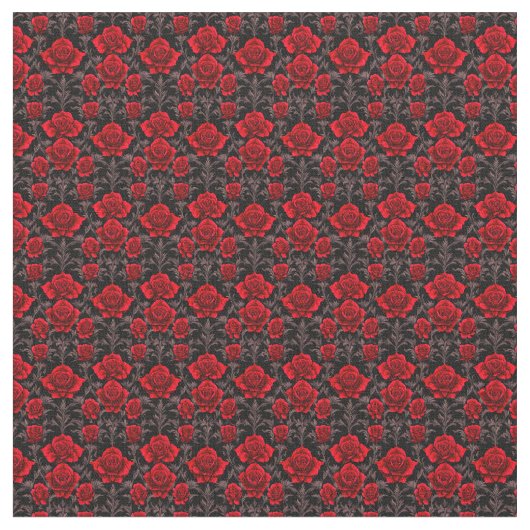 Rote und schwarze Goth-Rose Stoff (Nahaufnahme)