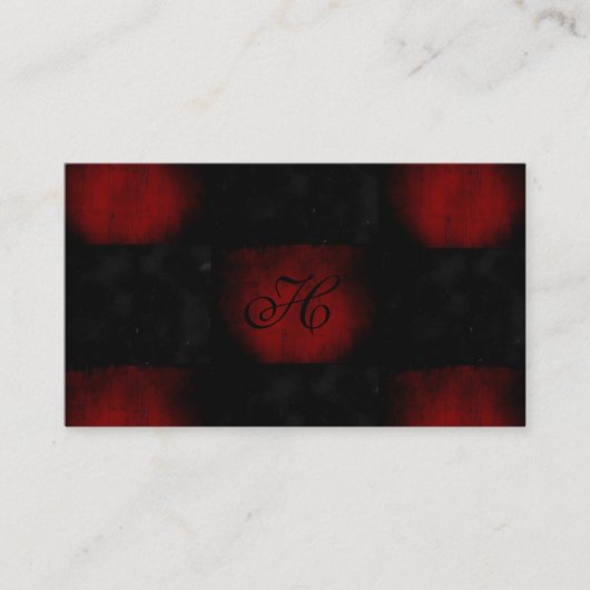 Rote und schwarze Goth Visitenkarte (Vorderseite)