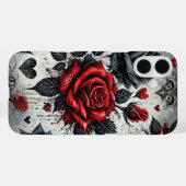 ROTE UND SCHWARZE GOTHISCHE VALENTINE-ROSE Case-Mate iPhone HÜLLE (Rückseite (Horizontal))